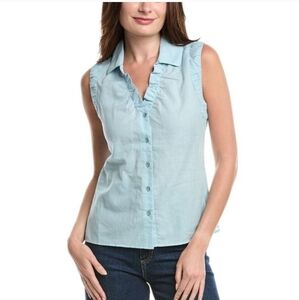 Cabi Womens  Shiver Linen-Blend Top XL